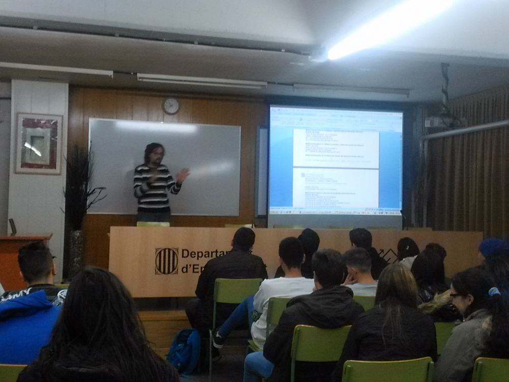 Xerrada d'Orientació sobre els Cicles Formatius per a 4t d'ESO a càrrec de Cap d'Estudis 
