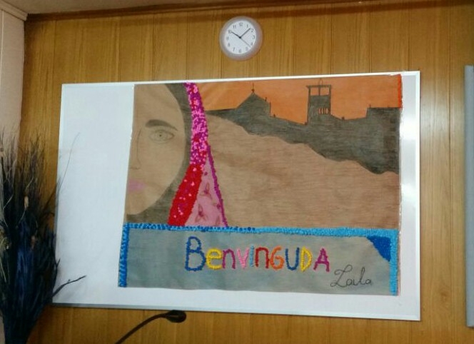 Mural fet per l'alumnat d'aula d'acollida